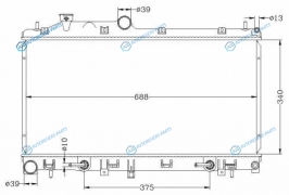 ACRB128 Радиатор (Паяный) SUBARU FORESTER 2.5 MT 08-  (NISSENS 67716) ACRB128