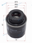 50014298 Фильтр масляный VW GOLF 1.21.4 07-10SKODA OCTAVIA 1.4 08-10VW TIGUAN 08-10AUDI A3 08-10