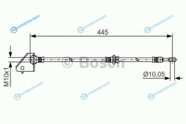 1 987 481 497 Тормозной шланг | перед лев