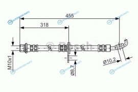 1 987 476 727 Шланг тормозной | перед лев