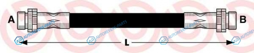 T 24 050 Шланг тормозной | перед