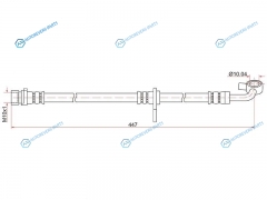 ST-01465-TF0-000 Шланг тормозной передний (Таиланд) HONDA FITJAZZ II 2008-2013 LH