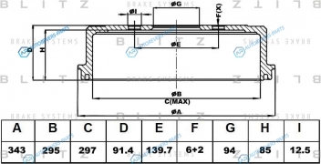 BT0144 Барабан тормозной