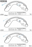 K5534 Колодки тормозные барабанные Honda Jazz II 1.2-1.4i 02- K5534