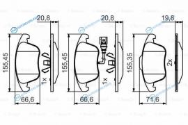 0 986 495 464 Снят. замена 494 372 Колодки тормозные дисковые | перед