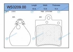 WS3209.00 Колодки тормозные дисковые | зад
