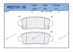 WS2181.00 Колодки тормозные дисковые | зад