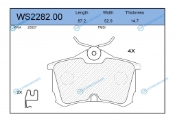WS2282.00 Колодки тормозные дисковые | зад
