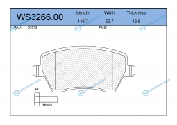 WS3266.00 Колодки тормозные дисковые | перед