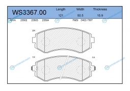 WS3367.00 Колодки тормозные дисковые | перед