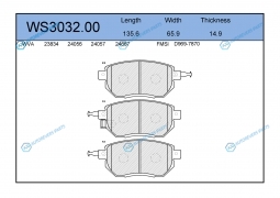 WS3032.00 Колодки тормозные дисковые | перед