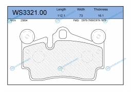 WS3321.00 Колодки тормозные дисковые | зад
