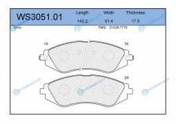 WS3051.01 Колодки тормозные дисковые | перед