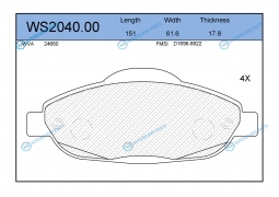 WS2040.00 Колодки тормозные дисковые | перед