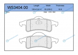 WS3404.00 Колодки тормозные дисковые | зад