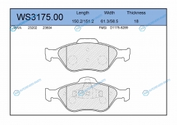 WS3175.00 Колодки тормозные дисковые | перед