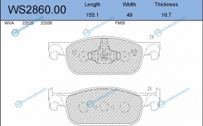 WS2860.00 Колодки тормозные дисковые | перед