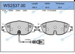 WS2537.00 Колодки тормозные дисковые | перед