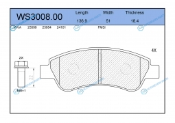 WS3008.00 Колодки тормозные дисковые | перед