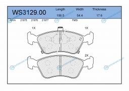 WS3129.00 Колодки тормозные дисковые | перед