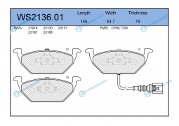 WS2136.01 Колодки тормозные дисковые | перед