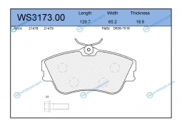 WS3173.00 Колодки тормозные дисковые | перед