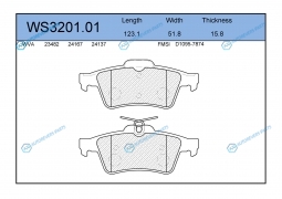 WS3201.01 Колодки тормозные дисковые | зад