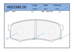 WS3386.00 Колодки тормозные дисковые | зад