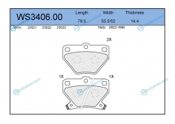 WS3406.00 Колодки тормозные дисковые | зад