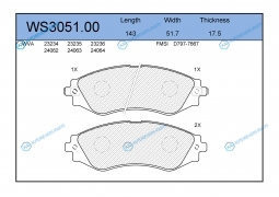 WS3051.00 Колодки тормозные дисковые | перед