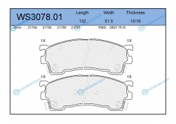 WS3078.01 Колодки тормозные дисковые | перед