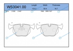 WS3041.00 Колодки тормозные дисковые | зад