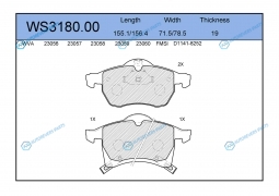 WS3180.00 Колодки тормозные дисковые | перед