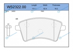 WS2322.00 Колодки тормозные дисковые | перед