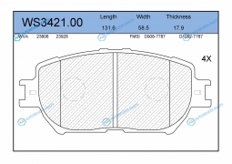 WS3421.00 Колодки тормозные дисковые | перед