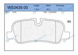 WS3439.00 Колодки тормозные дисковые | зад