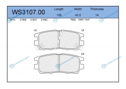 WS3107.00 Колодки тормозные дисковые | зад