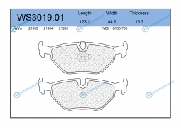 WS3019.01 Колодки тормозные дисковые | зад
