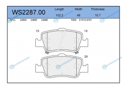 WS2287.00 Колодки тормозные дисковые | зад