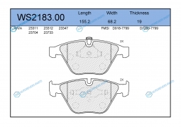 WS2183.00 Колодки тормозные дисковые | перед