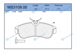 WS3109.00 Колодки тормозные дисковые | перед