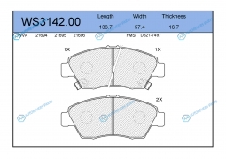 WS3142.00 Колодки тормозные дисковые | перед