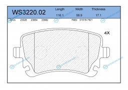 WS3220.02 Колодки тормозные дисковые | перед
