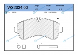 WS2034.00 Колодки тормозные дисковые | перед