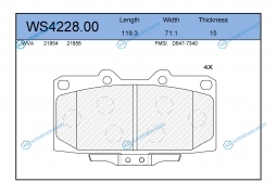 WS4228.00 Колодки тормозные дисковые | перед