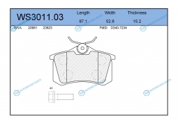 WS3011.03 Колодки тормозные дисковые | зад