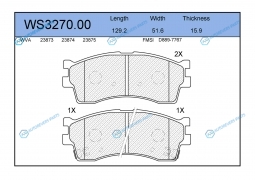 WS3270.00 Колодки тормозные дисковые | перед
