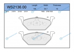WS2136.00 Колодки тормозные дисковые | перед