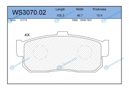 WS3070.02 Колодки тормозные дисковые | зад