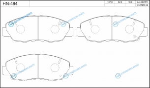 HN-484 Колодки тормозные дисковые | перед